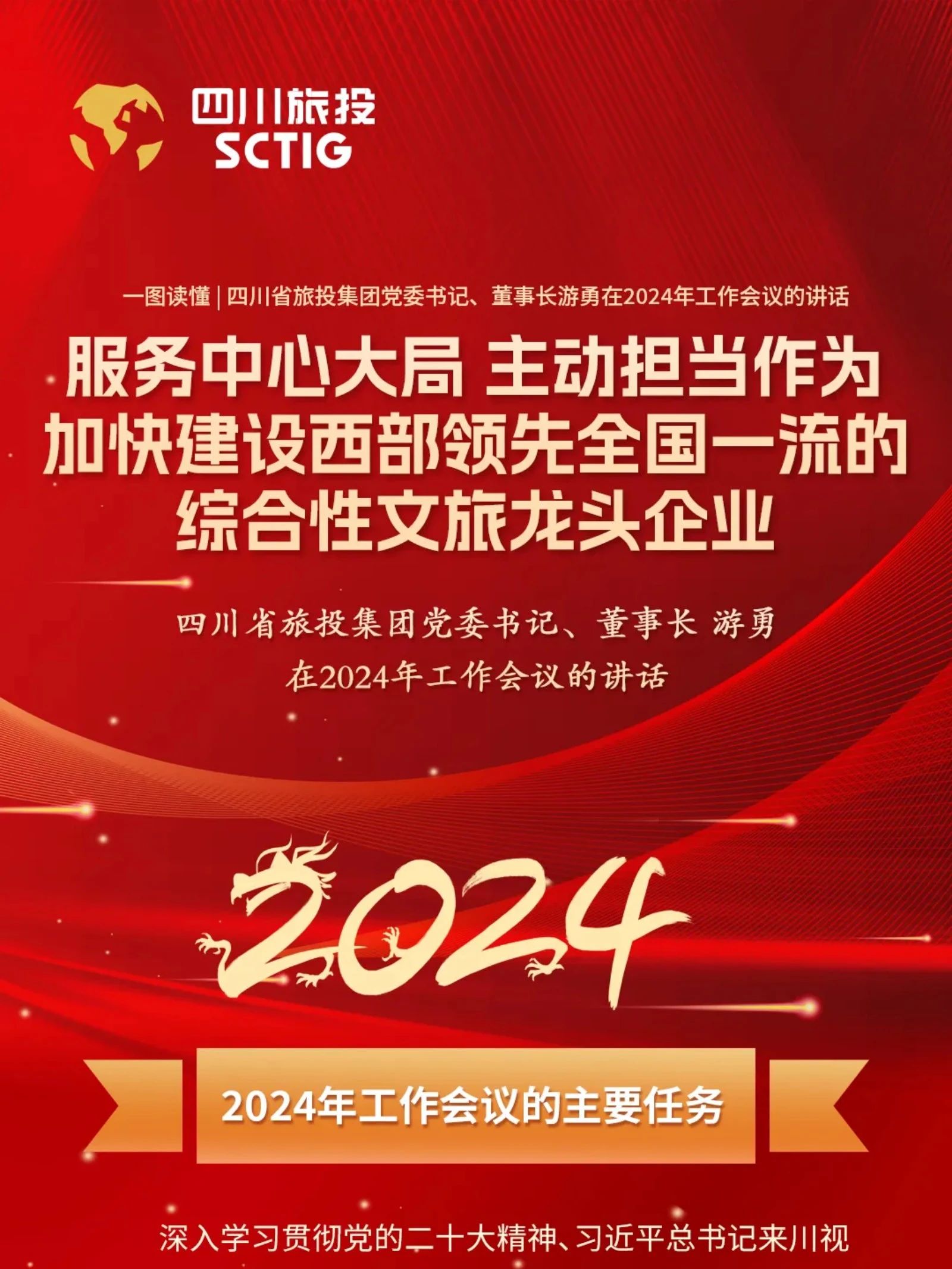 四川省鸿运国际集团党委书记、董事长游勇在2024年事情集会的讲话